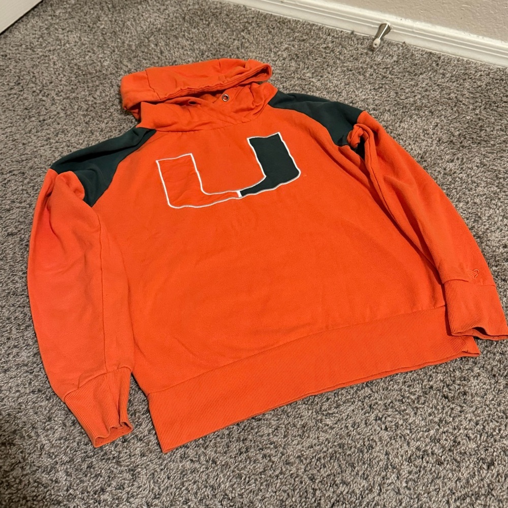 Miami Hurricane’s Women’s Hoodie Orange & Green Size Medium